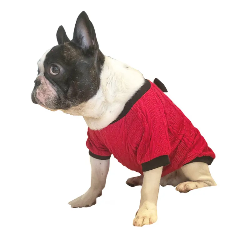 Dog Sweater Knit Apparel Winter Dog Clothes Cat Chihuahua Pomeranian Poodle Bichon Schnauzer Pug French Bulldog Clothing Coat