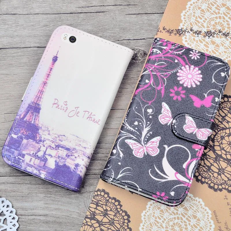 Luxury Wallet PU Leather Case Cover For Xiaomi Mi 5 Mi5 Case Flip Cover Cartoon Painting Phone Bag With Card Holder Stand (3)
