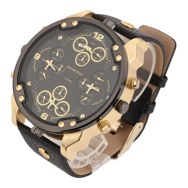 super cool big case four time zones military watches for men watch casual quartz watches  2 (1)