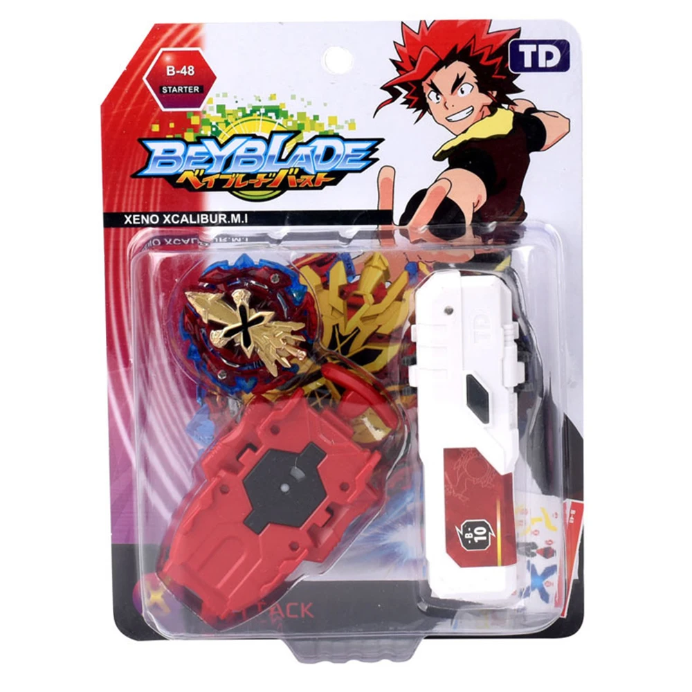 Single Beyblade Toys Burst with Grip Launcher and Handle Gyro Combat Gyroscope Alloy Assembly Toy TD09A55