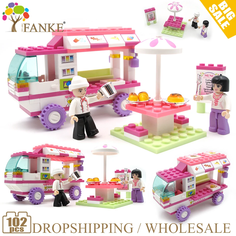 0155 102pcs Girl's Dream Food car Constructor Model Kit Blocks Compatible LEGO Bricks Toys for Boys Girls Children Modeling 0155 102pcs Girl's Dream Food car Constructor Model Kit Blocks Compatible LEGO Bricks Toys for Boys Girls Children Modeling
