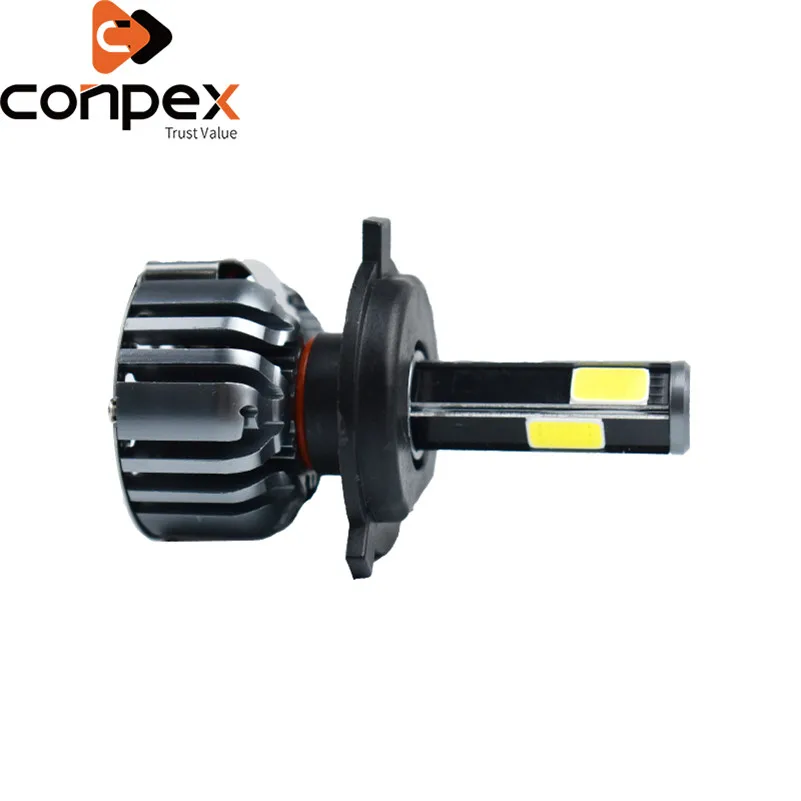 

New 2pcs Car Headlight Bulbs LED H4 HB2 Hi Lo LED Canbus Car Lights Two Ways Vortex Air Cooling System Four Sided LED Lamp Beads