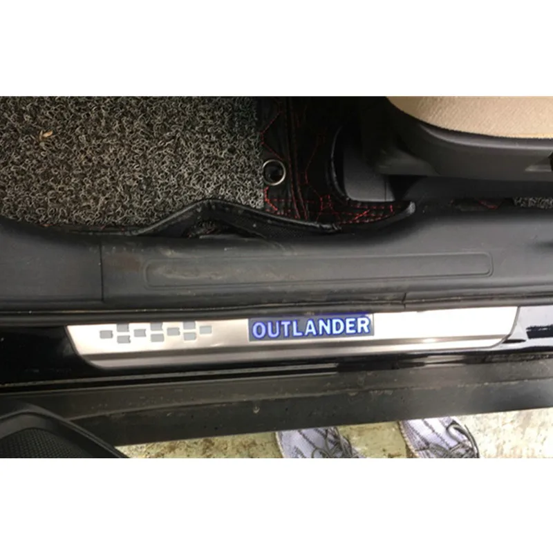 Синий светодиодный Накладка на порог боковой двери для 2013 Mitsubishi Outlander Автозапчасти-в Nerf баров и ходовых досок от автомобилей
