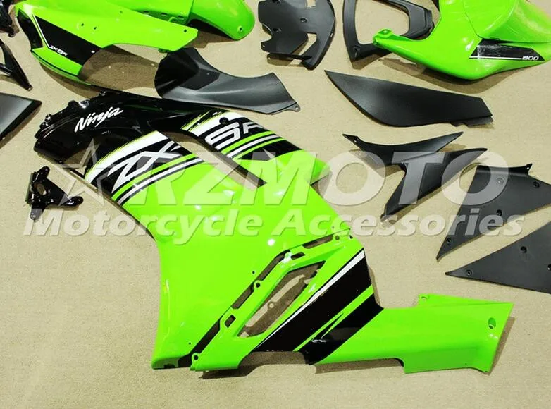 Стиль мотоциклетный обтекатель abs комплект, пригодный для kawasaki Ninja ZX6R 636 2007 2008 07 08 6R ZX-6R кузов Пользовательские Прохладный цвета: зеленый, черный