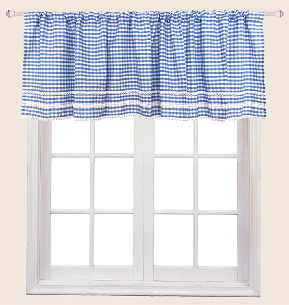 Aliexpress.com : Buy ZHH Blue Plaid Short Curtain for Living Room Window Kitchen Curtain for Aliexpress.com : Buy ZHH Blue Plaid Short Curtain for Living Room Window Kitchen Curtain for