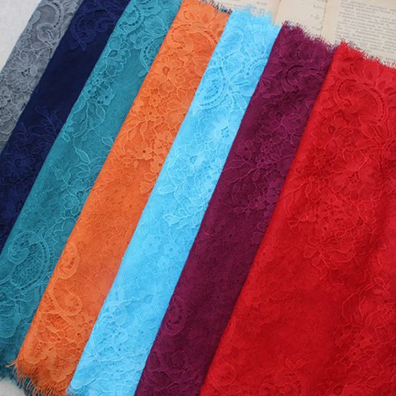 

High-quality skin-friendly eyelash lace fabric embroidery DIY clothing curtain sewing LACE TRIM fabric