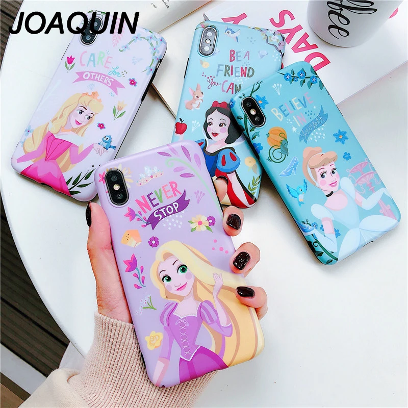 Classic Anime Ariel princess Snow White Cinderella Rapunzel Aurora cover case For iPhone 8 7 6 6s Plus X XR Xs Max back shell |