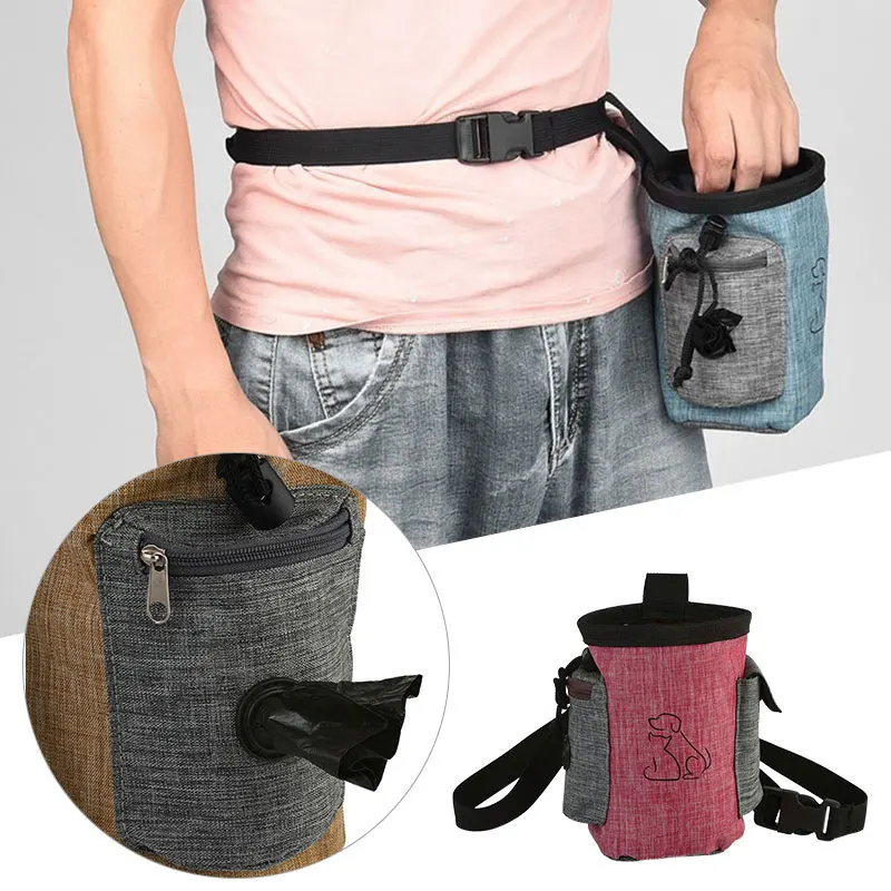

1pc Outdoor Detachable Pet Feed Storage Pouch Portable Dog Training Walking Snack Treat Bag Puppy Reward Waist Bag Dropshipping