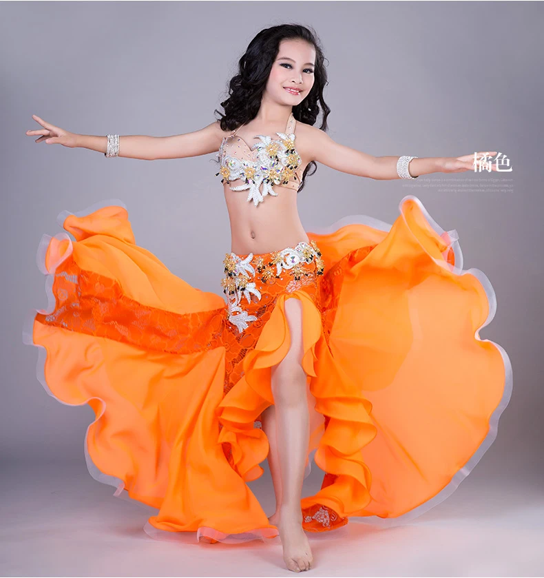 Детские костюмы для танца живота соревнований 2018 стильный комплект девочек