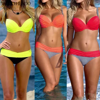 

Swimwear Women Sexy Women Bandage Bikini Set Push-up Padded Bra Swimsuit Bathing Swimwear Suit UNS-OKLE