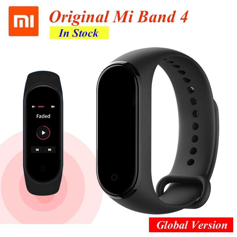 Новинка 2019 оригинальный браслет Xiaomi Mi Band 4 с цветным смарт экраном пульсометр