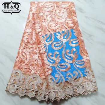 

Best selling 5 Yards/Piece French Tulle Lace Fabrics Embroidery African Lace Fabric Mesh Lace With Stones For Evening dress