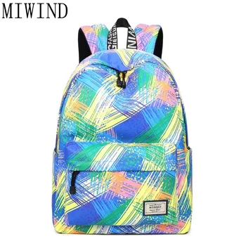 

MIWIND 2017 College Street Graffiti Backpack For Women Girls Travel Bags Rucksack School bag Mochila Escolar Female TTT041