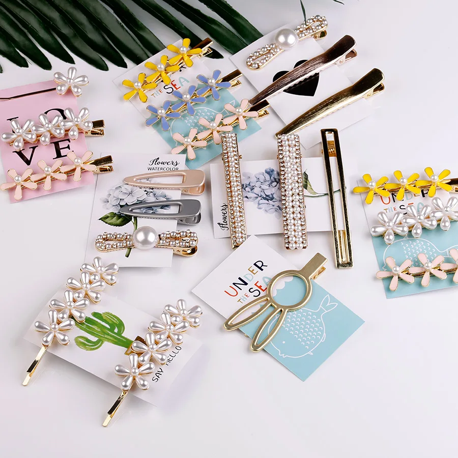 

Hair Clips rabbit Hairpins Woman's Accessories Pearl Hair Clip Ornament Wedding Decoration Gold Hairclips Hairpin Head Jewelry