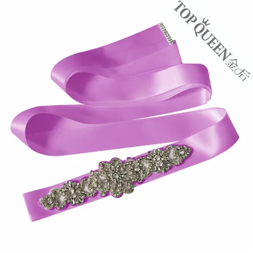 TOPQUEEN S168 пояс со стразами свадебные пояса кристаллы для свадебного платья Пояс Свадебная лента пояс - Цвет: Lavender