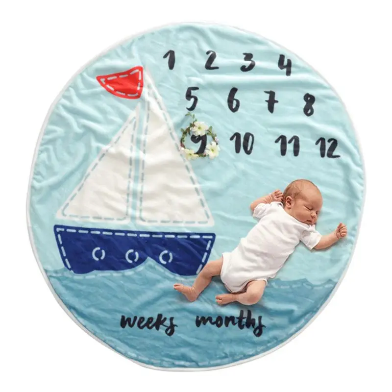 

Baby Blanket Photography Flannel Cartoon Round Soft Sleep Cute Decoration Children Kids Props Comfortable Newborn Supplies