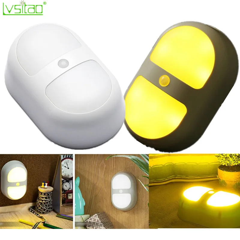 

LED battery operated motion sensor night light small Wireless Energy saving closet cabinet intelligent human body induction lamp