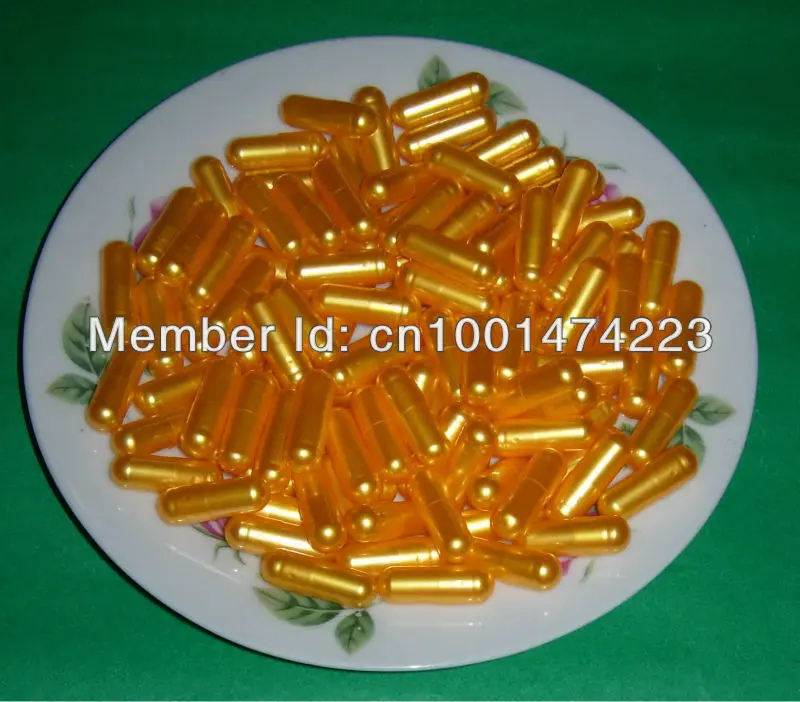 

0# empty capsule1,000pcs! Pearl Yellow-Pearl Yellow Colored Hard Gelatin Empty Capsules (joined or seperated capsule available!)