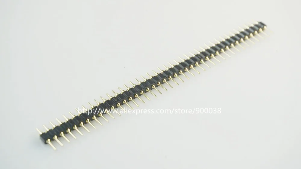 

5pcs 1x40P Single Row 40 Pin 2.54mm Round Male Machined Pin Header gold plated through hole Straight PCB Mount