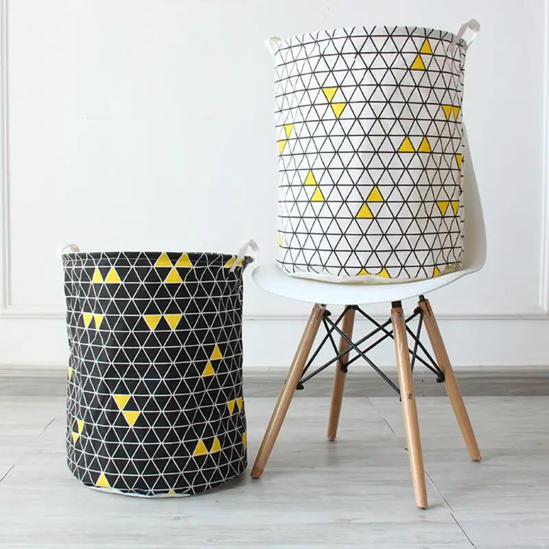 Große Geometrische formen Tuch Wäschekorb Kleidung Ablagekörbe Hause kleidung barrel Taschen kinder spielzeug speicherorganisator barrel Günstig