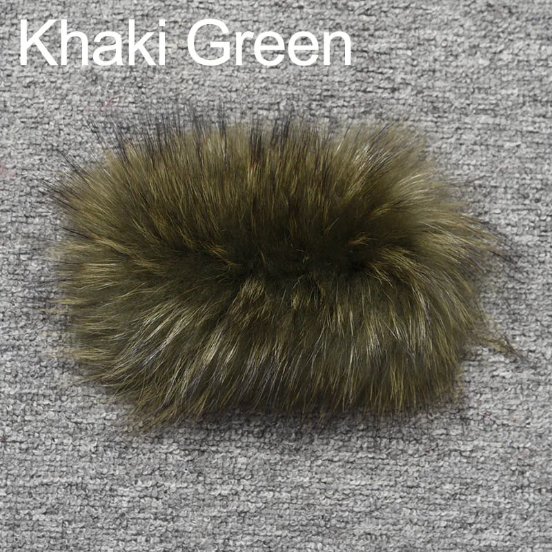 Khaki Green Женские пальто из натурального меха енота модные зимние меховые куртки 4 ряда пушистая теплая верхняя одежда леди S7374 - Цвет: Khaki Green