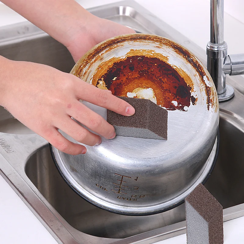 

2pcs Magic Sponge Brush Cotton Nano Brush Decontamination Rust Scale Brush Bowl Wash Pot Cleaner Home Kitchen Cleaning Tools