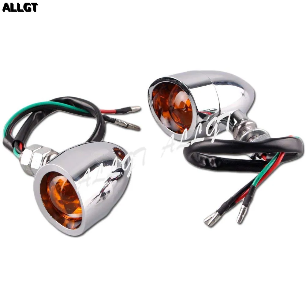 3 Wire Electroplating Motorcycle Lamp Turn Signal Indicator Light For