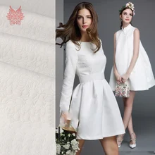 Американский стиль, белая Цветочная жаккардовая мягкая ткань для платья, пальто, жаккардовая ткань для шитья тела tejido SP3256