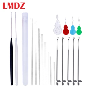 

LMDZ 27Pcs 10Sizes Beading Needles Set Crochet Pin beads Needle Tools 32-120mm Needle Jewelry Tool with Threading String