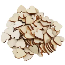 100 шт 20 мм деревянные диски в форме сердца пустые древесные срезы в форме сердца для поделок DIY украшения DIY Деревянные пластинки