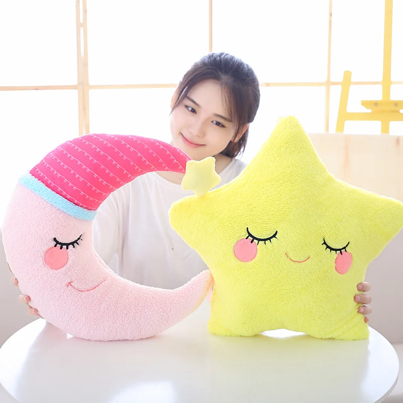 Skin-friendly Star Moon Cloud Water Drop Shaped Plush Pillow Decorative Stuffed Soft Pillow Sofa Chair Bed Cot Pillow Gift 3