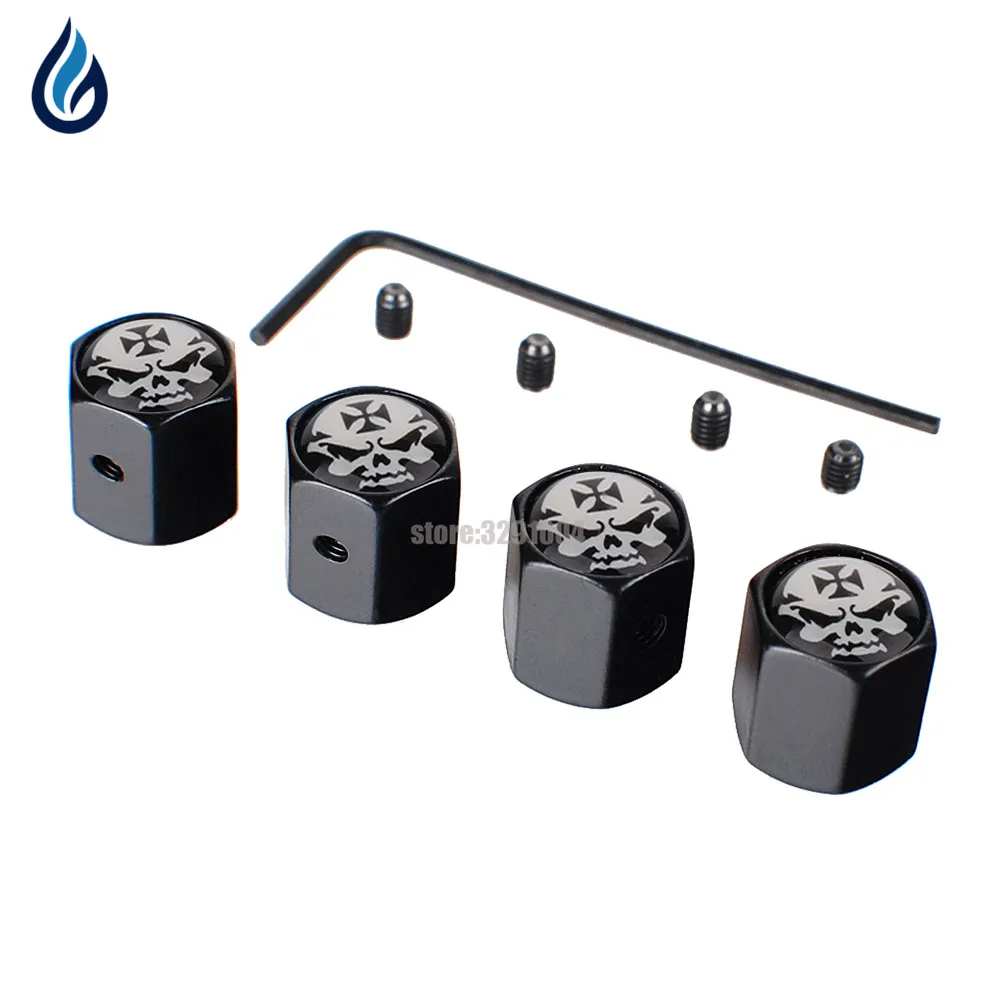 Car Styling Skull Wheel Tire Valve Stems Caps Anti Theft Cover For Fiat