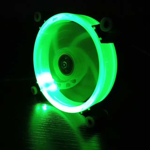 Best Price New Monochrome Green LED 12cm Fans Cooling Computer Components Chassis Fan Transparent Desktop Computer Host Cooling Fan Silent