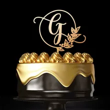 Индивидуальные инициалы свадебный торт Топпер, пользовательские фамилия письмо мариаж торт Топпер, свадебный торт в стиле "рустик" Топпер розовое золото