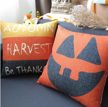 

Pumpkin Halloween Cushion Gift Linen Pillow cotton Cushion Pillows Home Decorate Cushion Sofa cushions 45*45cm