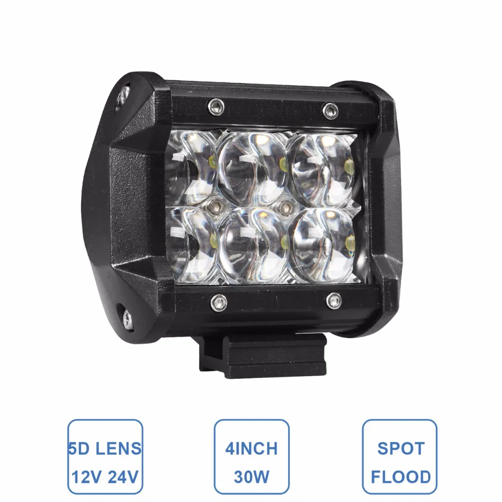 

4INCH 30W LED WORK LIGHT OFF ROAD 12V 24V CAR MOTORCYCLE BOAT 4X4 4WD DRIVING FOG LAMP AUXILIARY INDICATOR BUMPER ROOF REFIT LED