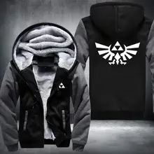 USA SIZE High Quality The Legend of Zelda Link Men Thicken Hoodie Women Anime Zipper Coat Jacket Sweatshirt Cosplay Costume Plus