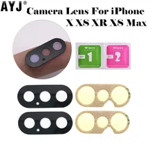 Задний тыловой объектив камеры для iPhone X XS Max XR стеклянная крышка запасные части с клейкой наклейкой