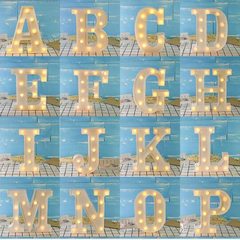 Digital Letter LED Night Light Marquee Sign Alphabet Lights Lamp Home Club Outdoor Indoor Wall Decor Valentine's Day Gift (3)