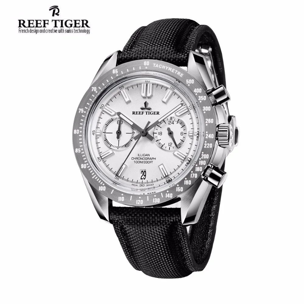 Новинка Риф Тигр/RT брендовые Дизайнерские мужские часы с хронографом и датой Супер Светящиеся Часы с нейлоновым ремешком RGA3033
