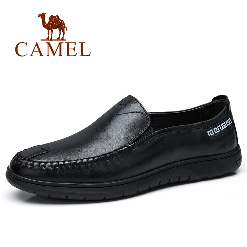 

CAMEL Genuine Cow Leather Men Shoes Moccasins Soft Leather Male Loafers Flats Driving Shoes for Men Sewing Thread Footwear