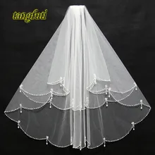 Свадебные вуали белого цвета слоновой кости, 2 слоя, короткие свадебные вуали с гребешком, женские свадебные аксессуары, новинка