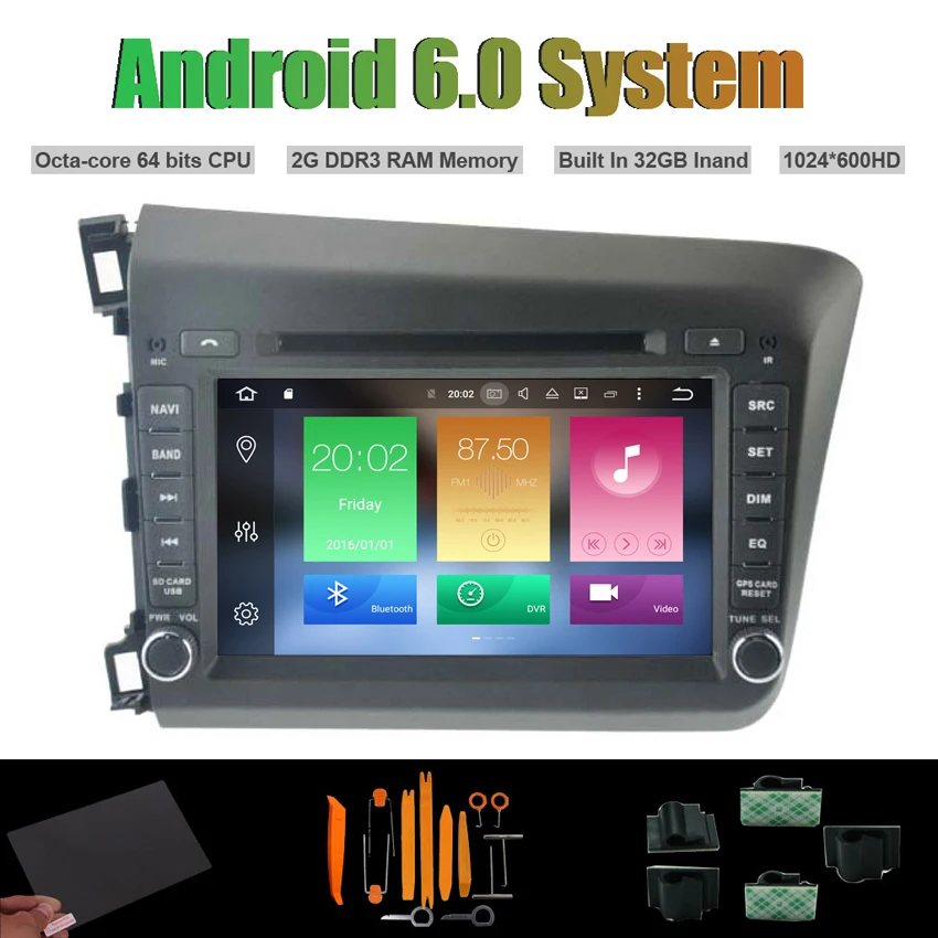 Android 6 0 Octa core CAR DVD PLAYER for HONDA NEW CIVIC 2012 Car font b