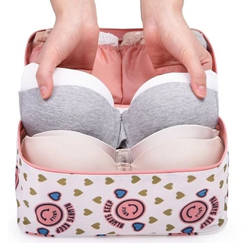 

New Women Makeup Bag Travel For Bra Underwear Lingerie Organizer Storage Bags Cosmetic Luggage Storage Box Cosmetic Make-up Bag