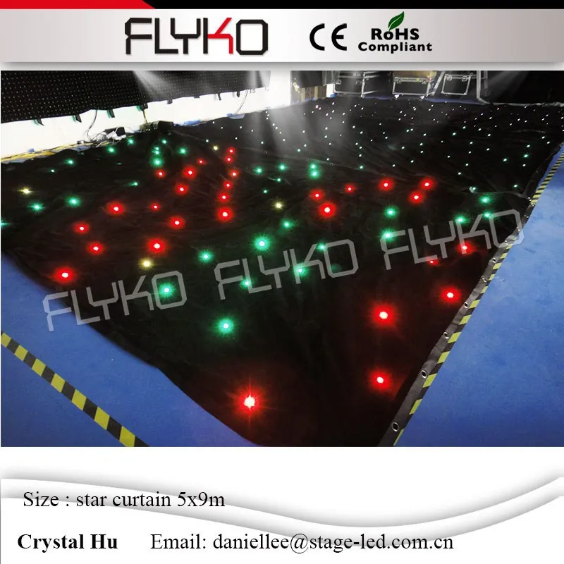

Flyko stage DMX function controller led star curtain durable led star cloth full color creative programs