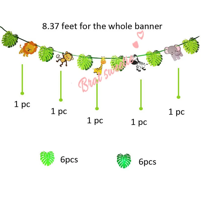 Декорации с днем рождения Детская Растяжка с фигурками динозавров сафари джунгли вечерние животных баннер на день рождения мультипликационный вечерние свадебные сувениры