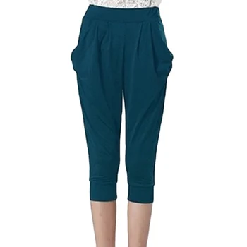 

Summer New Plus size Cropped Trousers Women Milk silk Stretch Thin Harem pants Women's Loose High waist Casual Pants 8XL F570