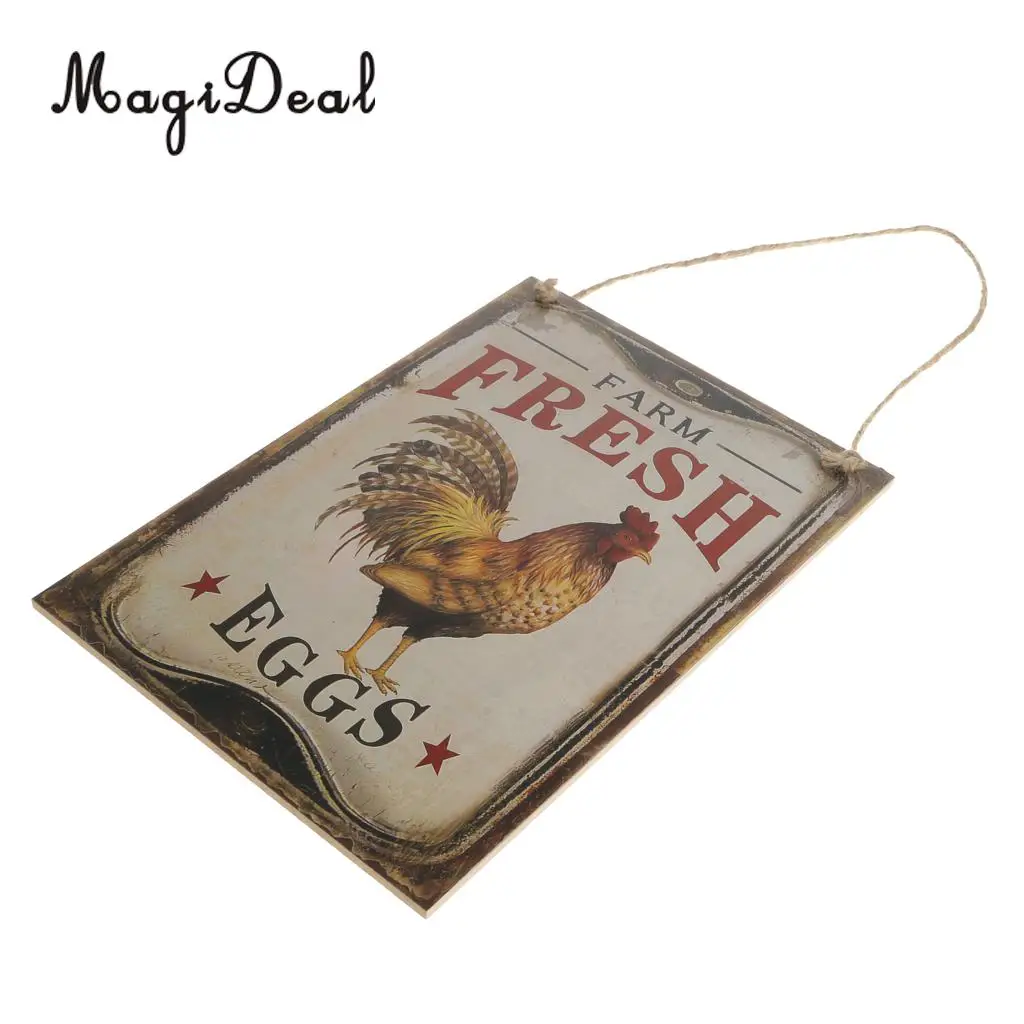 Country Style Farm Fresh Eggs Wooden Plank Sign Chicken Coop Wall Hanging Board Decorations