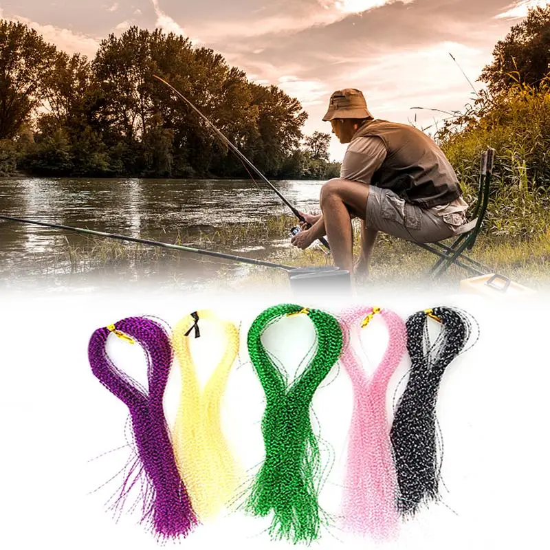 

100pcs Fly Tying Twisted Flashabou Tinsel Flash Crystal Tinsel Saltwater Fly Wings Tails