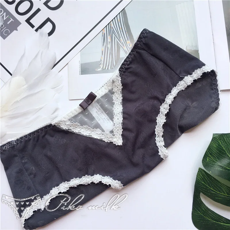 deep gray SP& CITY милые прозрачные трусики, хлопковое бесшовное кружевное женское нижнее белье, женские модные трусы, цветочное Сексуальное белье - Цвет: deep gray